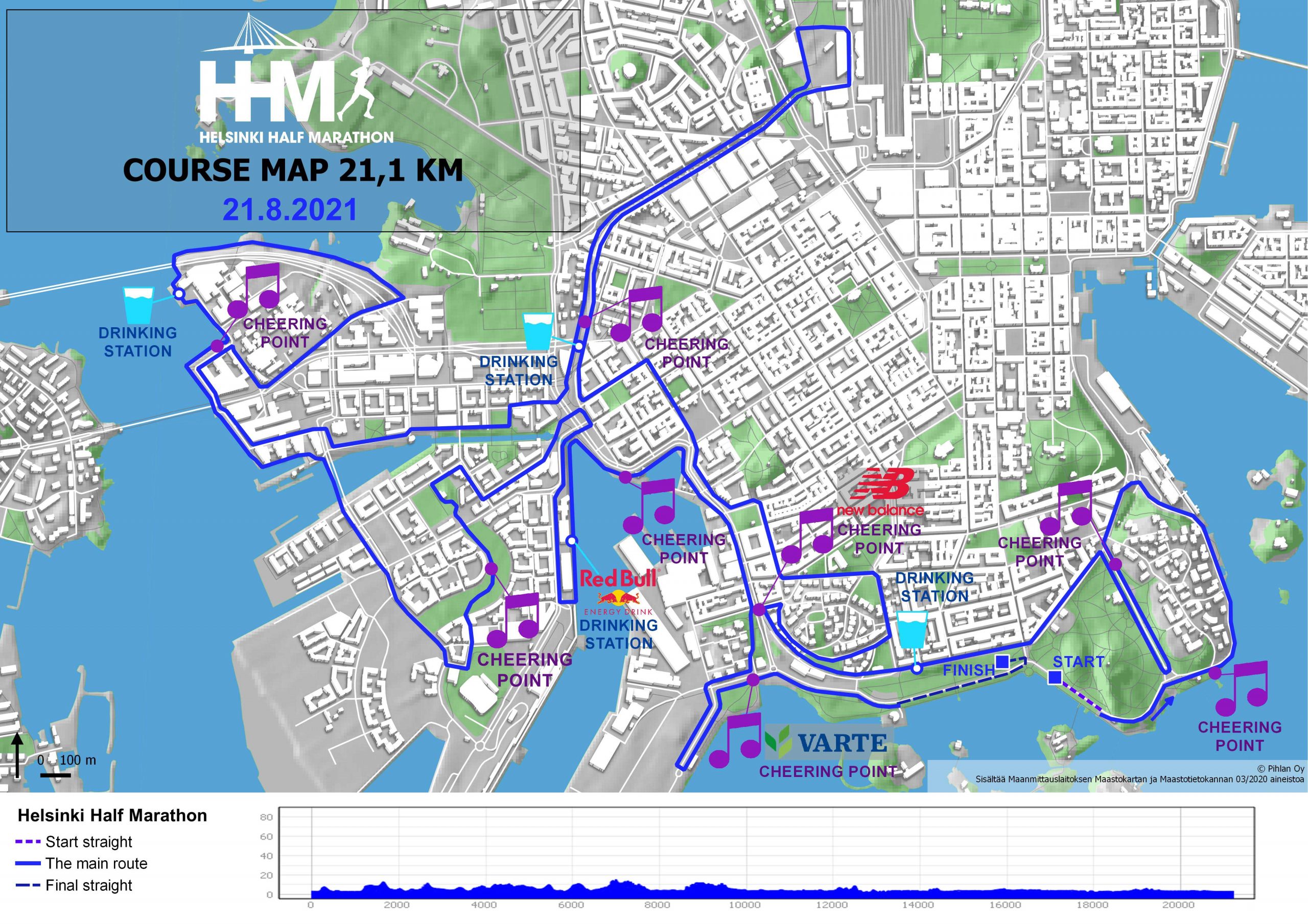 Route And Event Area Helsinki Half Marathon Route and event area helsinki half marathon